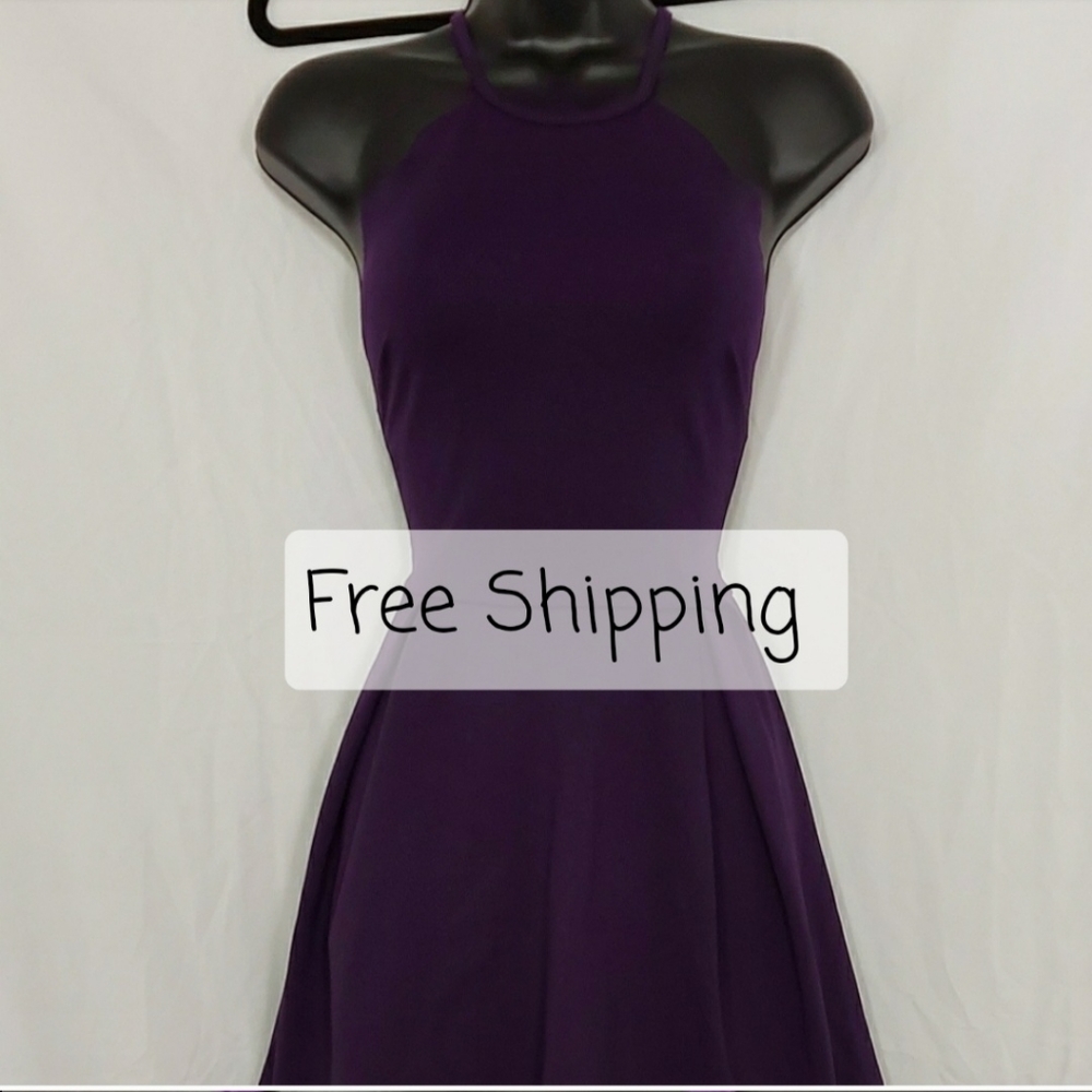 Halter/Choker Styler Dress with Scalloped detail